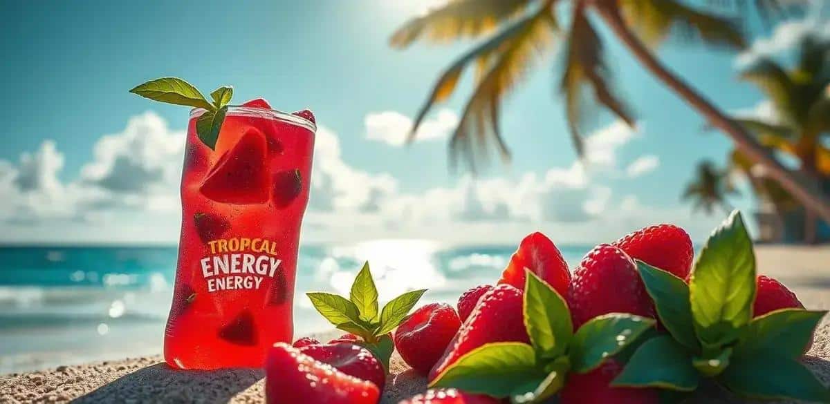 Bebida Energética Tropical con Frutos Rojos y Albahaca: Refrescante y Saludable