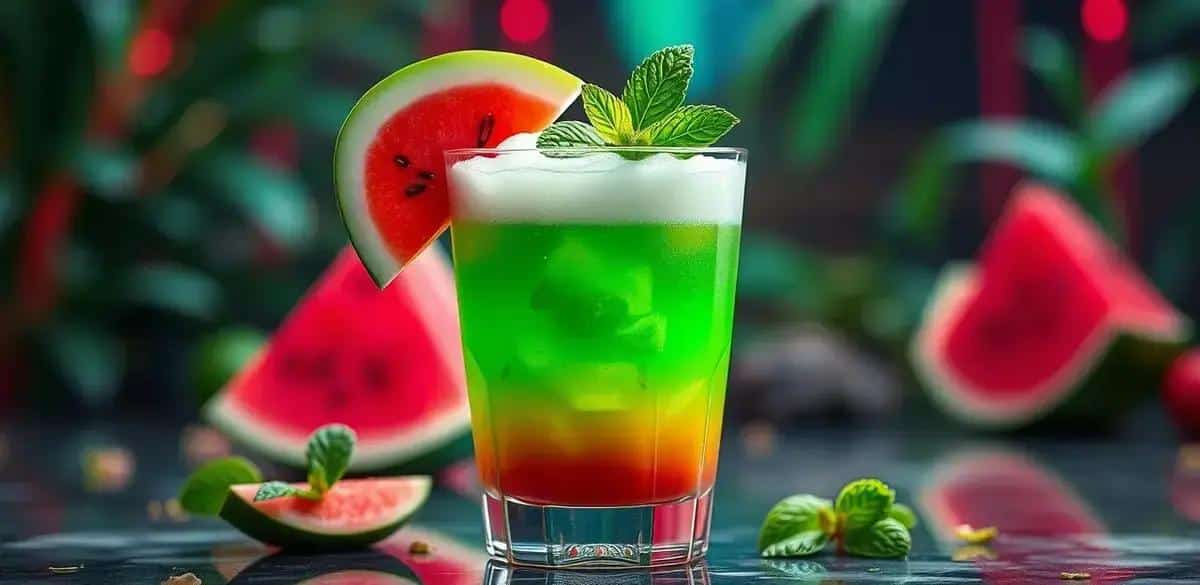 Bebida verde con espuma de sandía y jengibre: ¡Refresca tu verano!