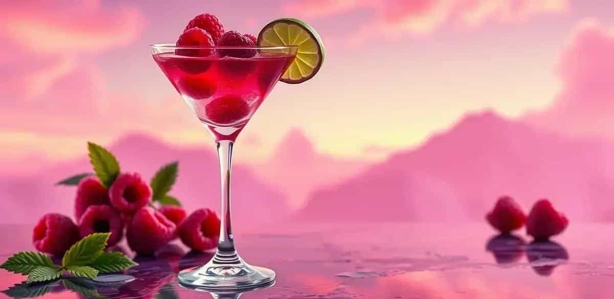 Cosmopolitan con frambuesas frescas: ¡Una explosión de sabor y color!