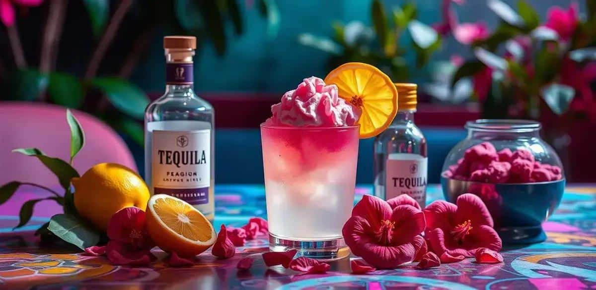 Ingredientes del Tequila Sour con Espuma de Hibisco