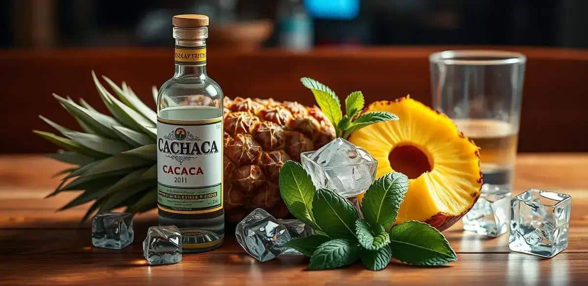 Ingredientes para Cachaça con Piña y Menta