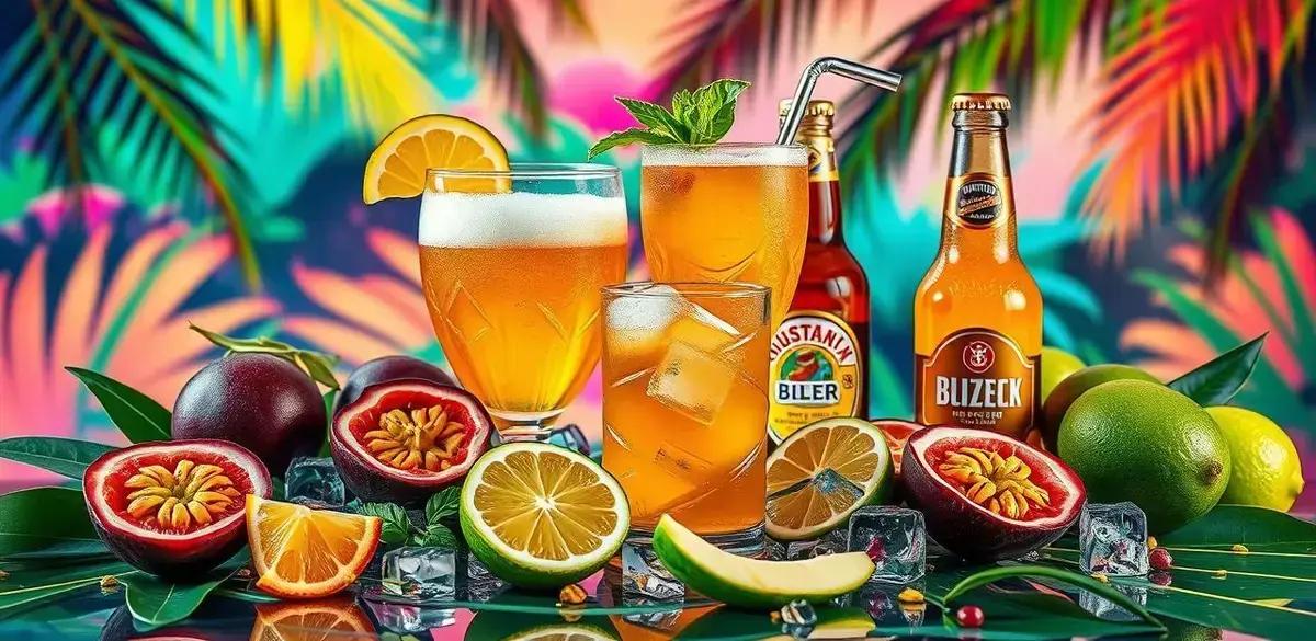 Ingredientes para Cerveza con maracuyá y licor de frutas tropicales