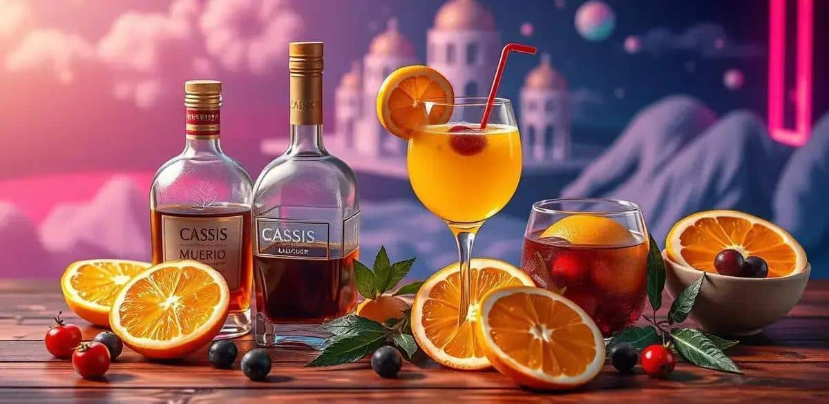 Ingredientes para Coñac con licor de cassis y naranja