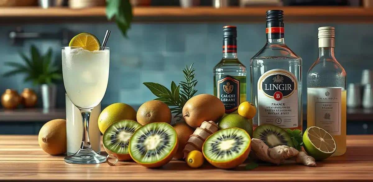 Ingredientes para Daiquiri de kiwi con jengibre