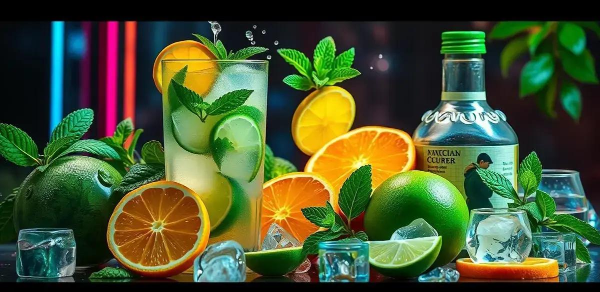 Ingredientes para el Mojito con soda de mandarina y menta