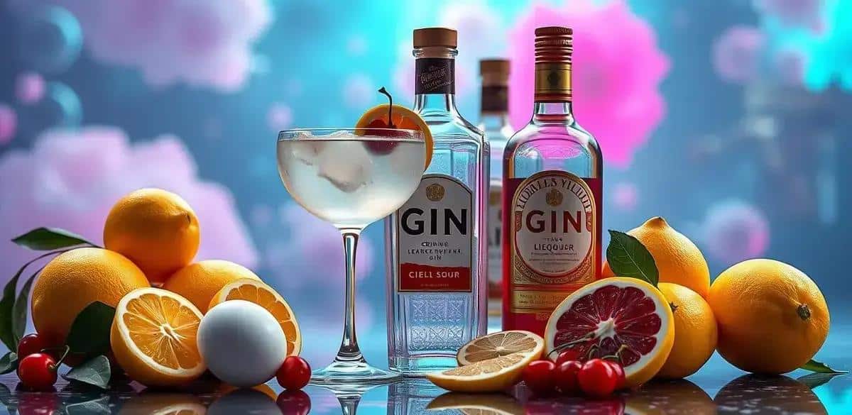 Ingredientes para Gin Sour con Clara de Huevo y Licor de Cereza