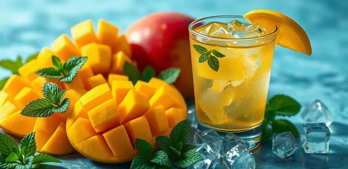 Ingredientes para Ice con Licor de Mango y Menta