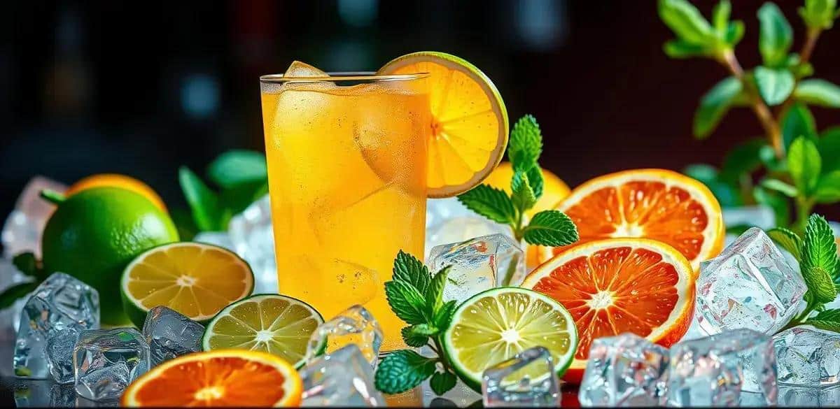 Ingredientes para Ice con Soda de Naranja y Lima