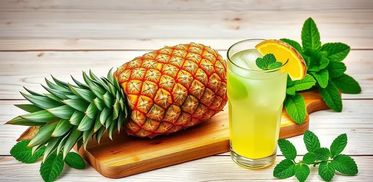 Ingredientes para la Caipirinha de piña con menta