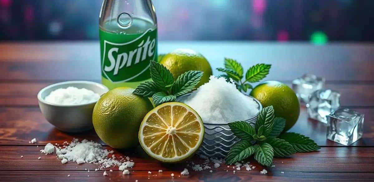 Ingredientes para la Caipirinha de Sprite sin alcohol