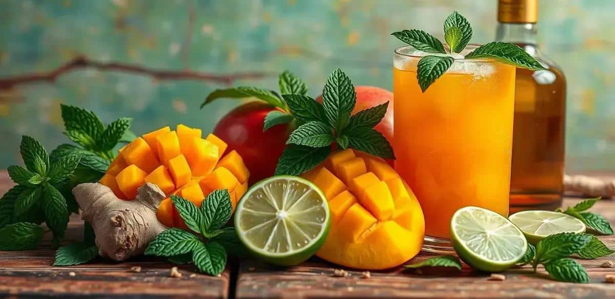 Ingredientes para Mojito de Mango Con Espuma de Jengibre