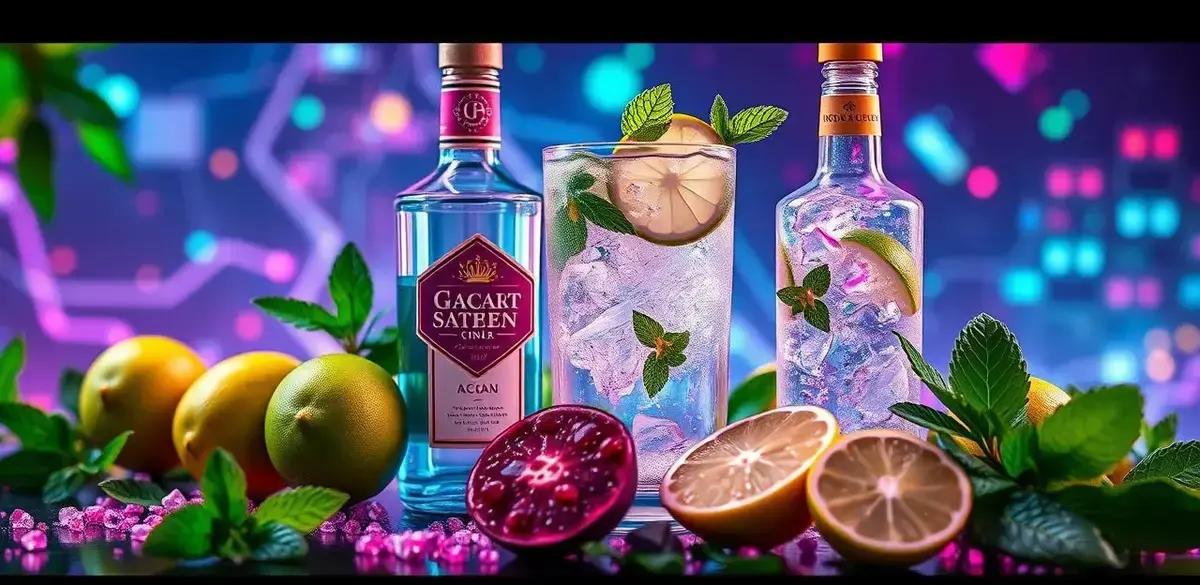 Ingredientes para preparar Gin tónica con licor de açaí