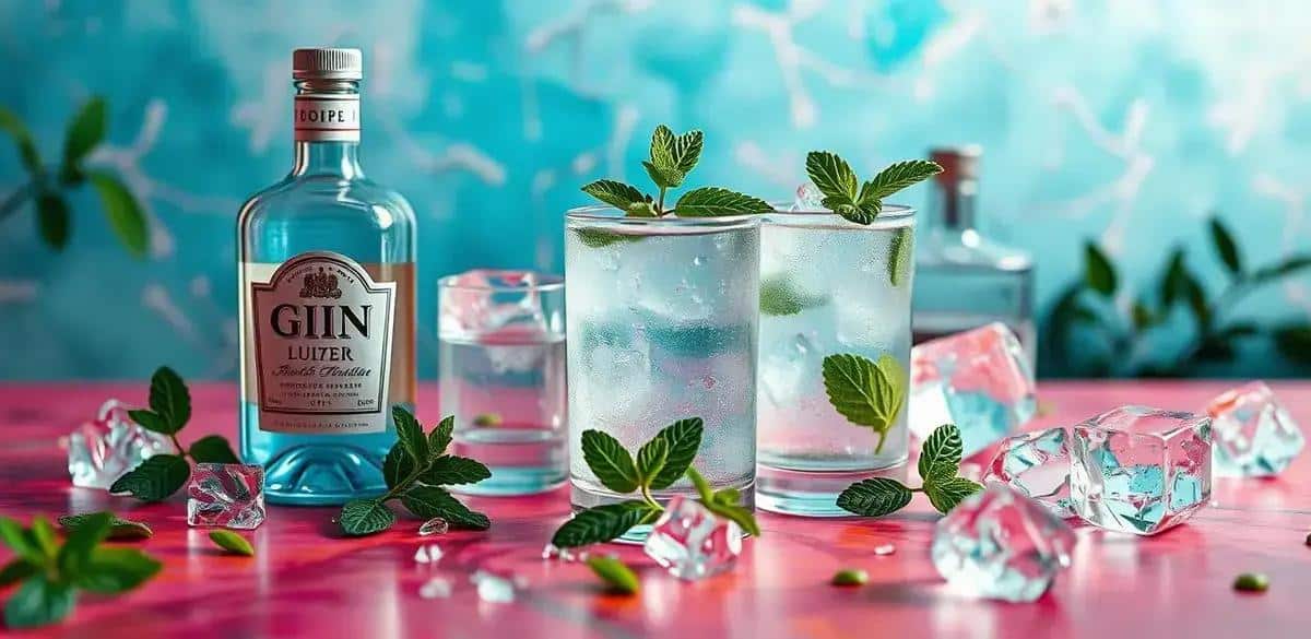 Ingredientes para preparar Gin tónica con licor de menta