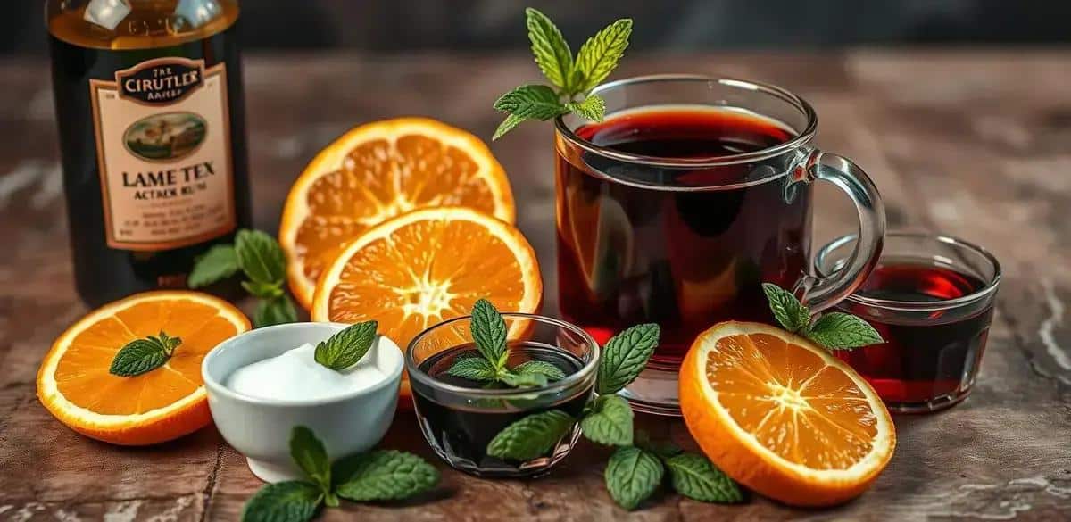 Ingredientes para Ron con té negro y naranja