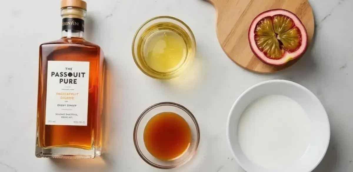 Ingredientes para Whisky con Espuma de Maracuyá