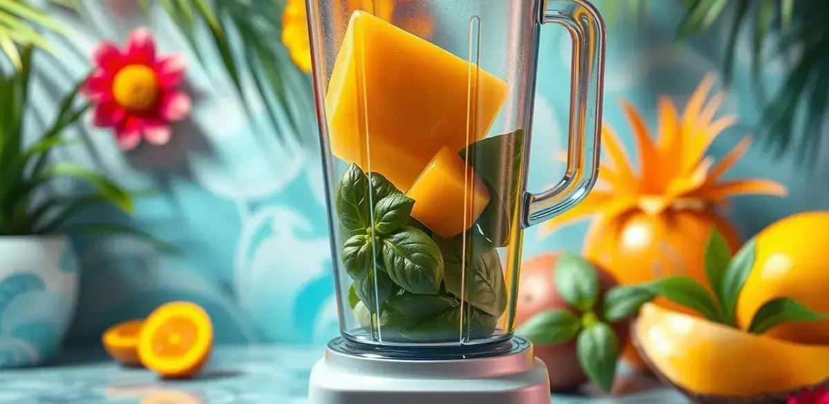 Método de preparación de Agua de coco con mango y albahaca