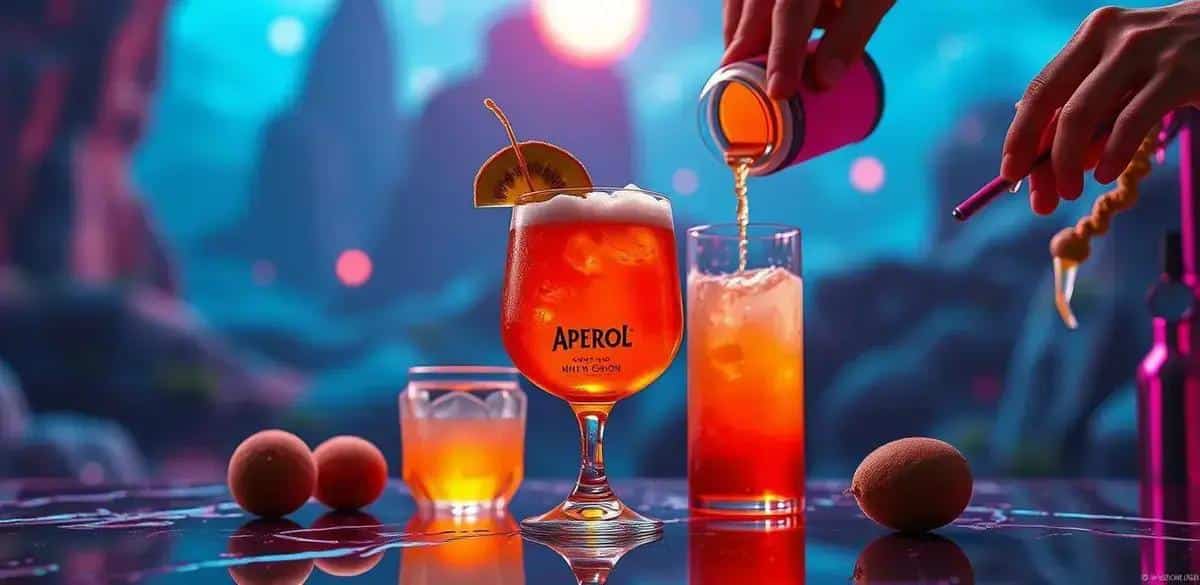 Método de preparación del Aperol con soda de kiwi y espuma de jengibre