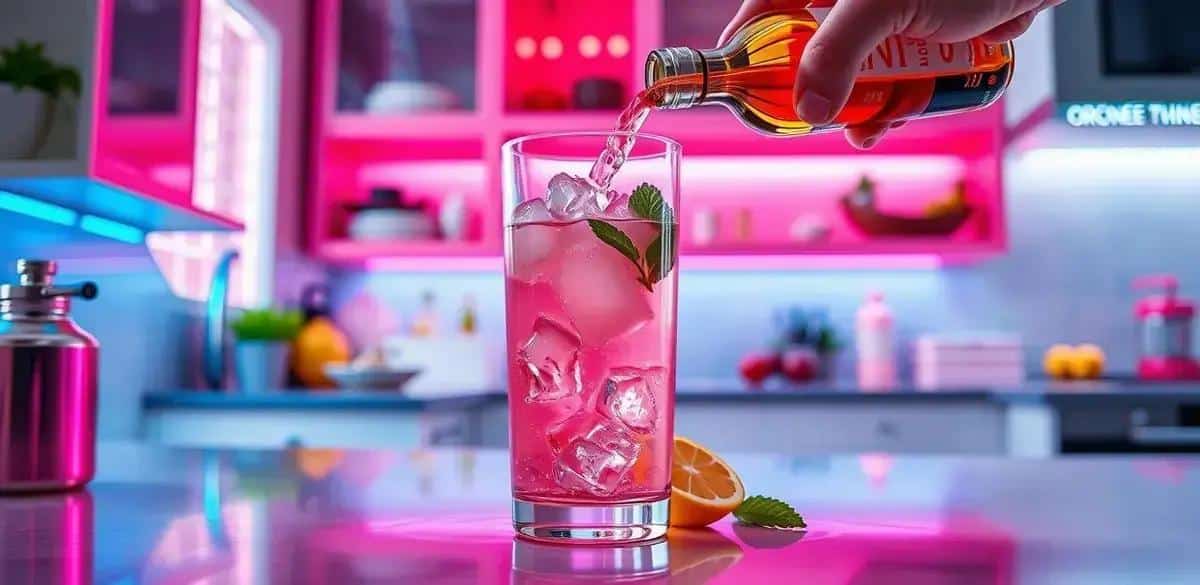 Método de preparación del Vino rosado con soda de limón siciliano