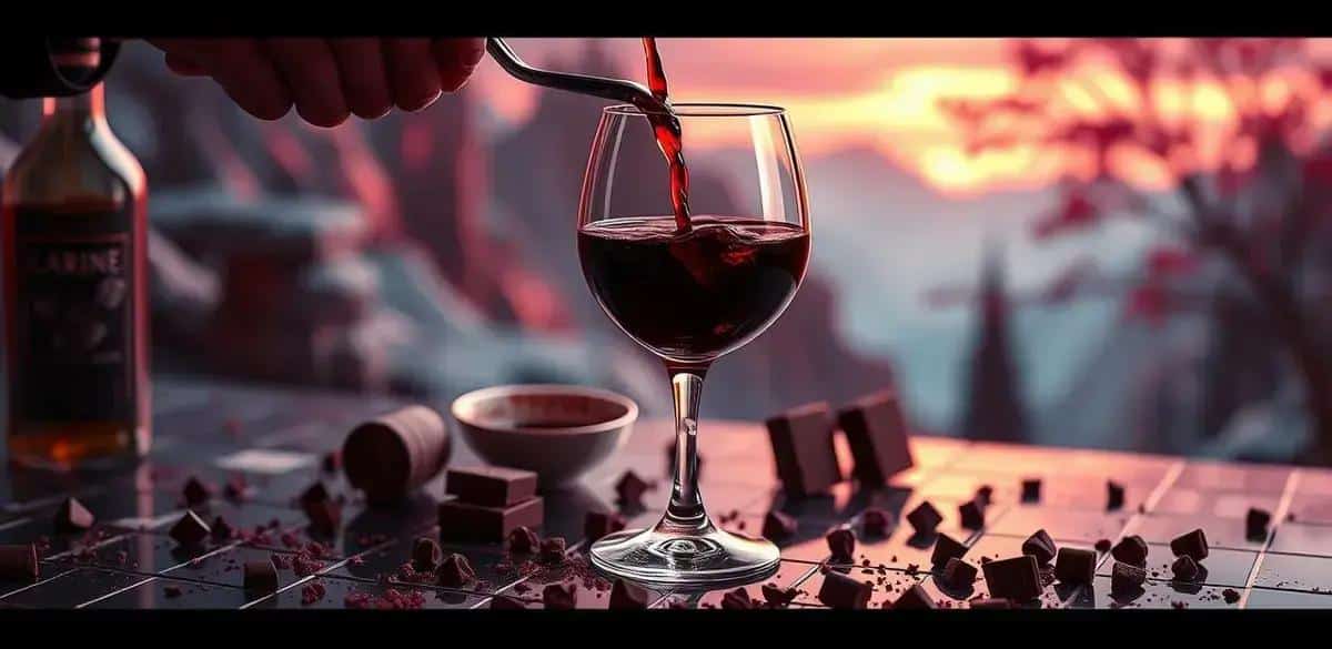 Método de preparación del Vino tinto con licor de café y chocolate